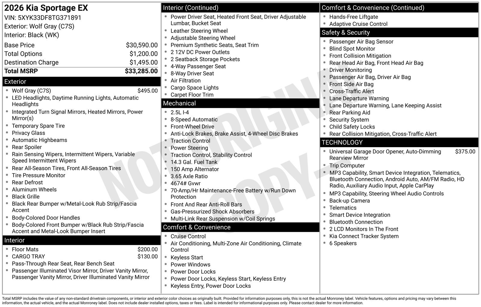 Used 2026 Kia Sportage EX FWD image 1
