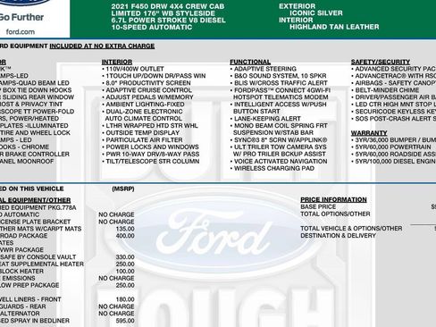 Used 2021 Ford F450 Limited w/ FX4 Off-Road Package AWD/4WD image 3