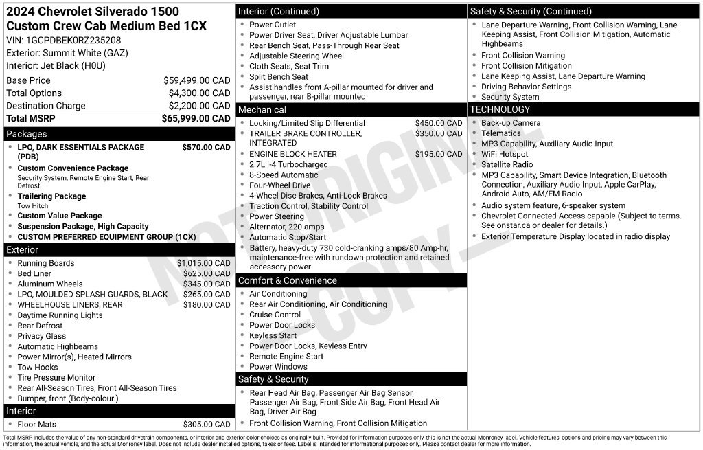Used 2024 Chevrolet Silverado 1500 Custom w/ LPO, Dark Essentials Package AWD/4WD image 17