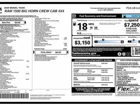 New 2026 RAM 1500 4x4 Crew Cab image 2