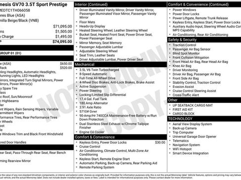 New 2026 Genesis GV70 3.5T Sport Prestige AWD/4WD image 8