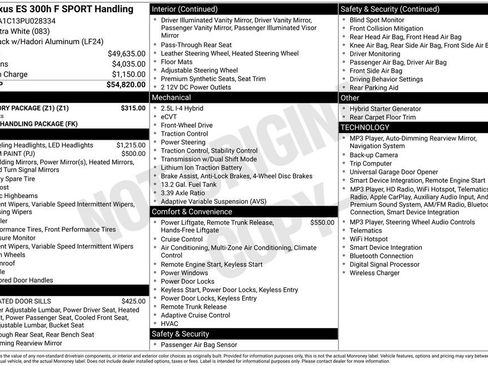 Used 2023 Lexus ES 300h F Sport w/ Accessory Package (Z1) FWD image 2