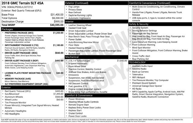 Used 2018 GMC Terrain SLT w/ Preferred Package FWD image 33