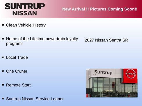 Used 2027 Nissan Sentra SR w/ Floor Mat Package FWD image 2