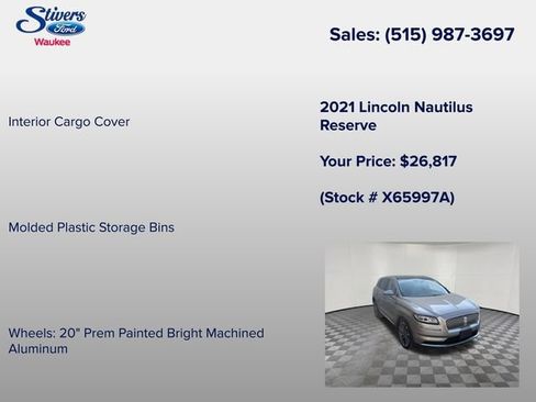 Used 2021 Lincoln Nautilus Reserve w/ Equipment Group 201A AWD/4WD image 33
