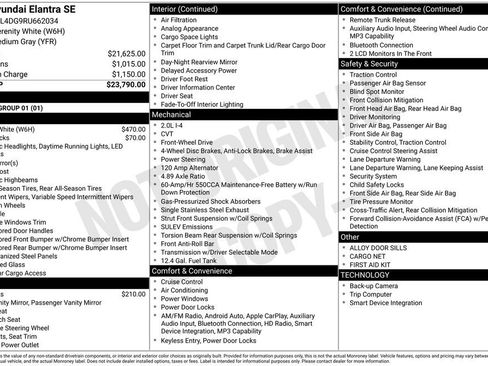 Certified 2024 Hyundai Elantra SE FWD image 7