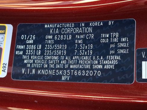 New 2026 Kia Carnival SX FWD image 13