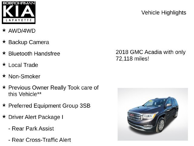 Used 2018 GMC Acadia SLE w/ Driver Alert Package I AWD/4WD image 8