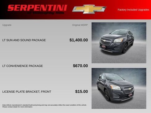Used 2016 Chevrolet Trax LT w/ LT Sun and Sound Package AWD/4WD image 4