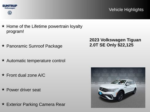 Used 2023 Volkswagen Tiguan SE w/ Panoramic Sunroof Package FWD image 8