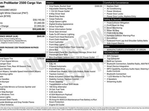 Used 2024 RAM ProMaster 2500 w/ Convenience Group FWD image 34