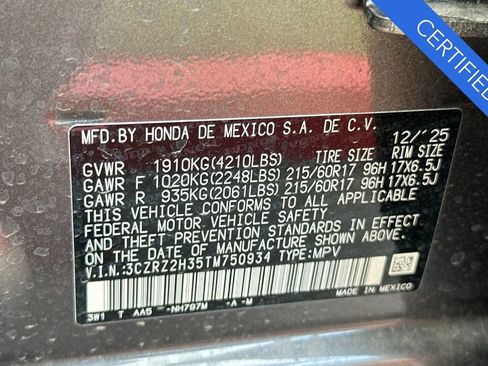 Certified 2026 Honda HR-V LX image 33