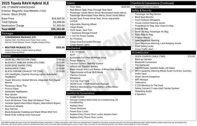 Used 2025 Toyota RAV4 XLE w/ Convenience Package AWD/4WD image 37