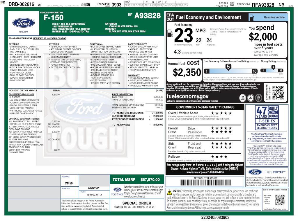 Used 2024 Ford F150 XLT w/ Equipment Group 303A High AWD/4WD image 4