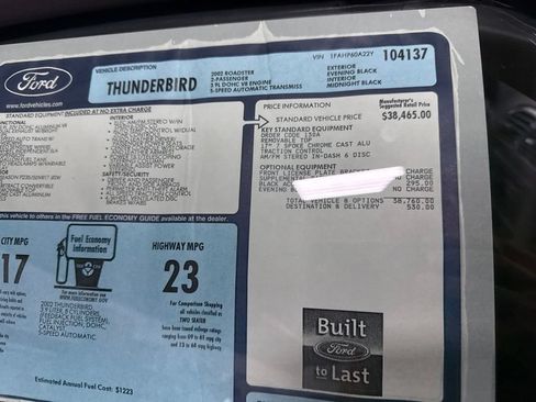 Used 2002 Ford Thunderbird RWD image 11