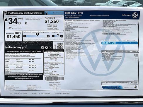 New 2026 Volkswagen Jetta S image 19