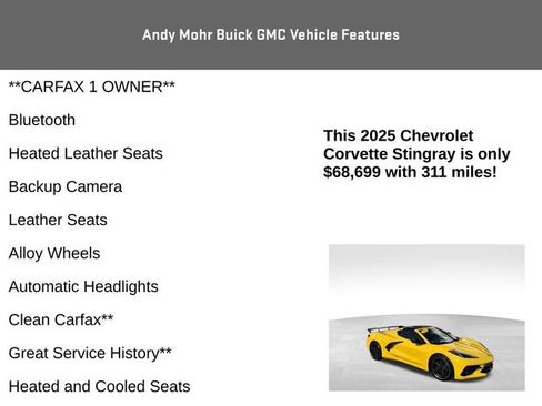 Used 2025 Chevrolet Corvette Stingray Coupe w/ 1LT RWD image 4