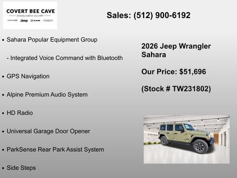 New 2026 Jeep Wrangler Unlimited Sahara AWD/4WD image 24