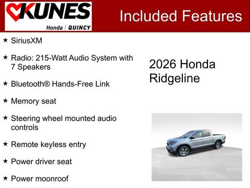 New 2026 Honda Ridgeline RTL image 2