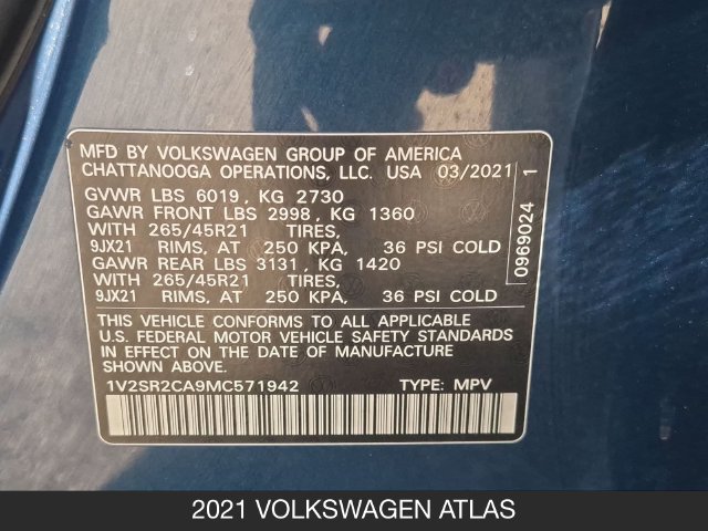 Used 2021 Volkswagen Atlas SEL R-Line w/ Atlas Adventure Package AWD/4WD image 27