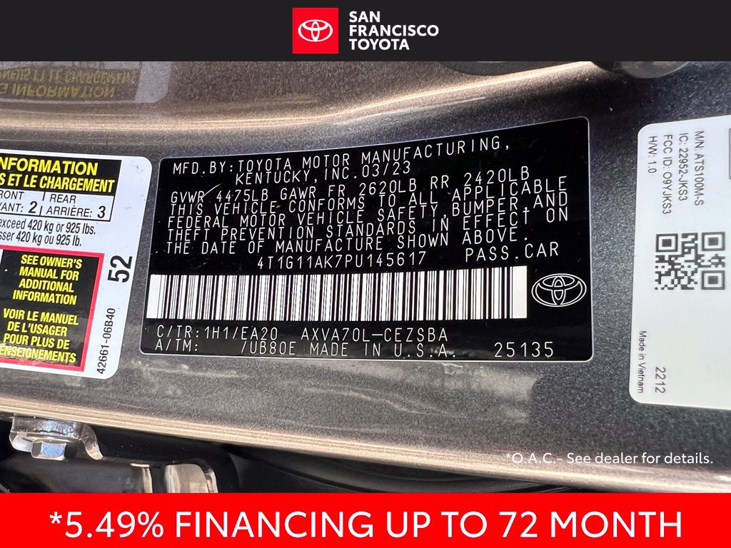 Certified 2023 Toyota Camry SE FWD image 36