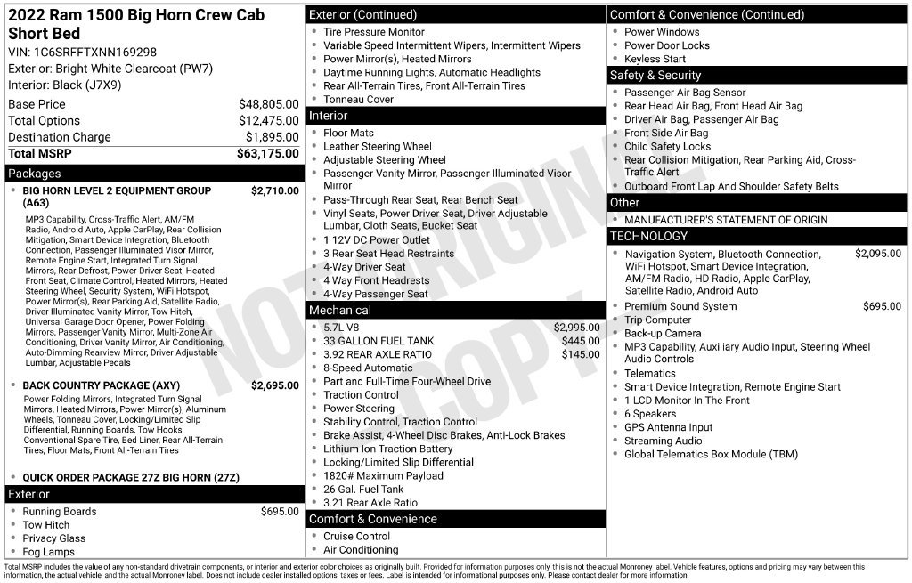 Used 2022 RAM 1500 Big Horn AWD/4WD image 2
