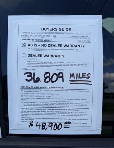 Used 2024 Chevrolet Silverado 2500 W/T w/ WT Convenience Package RWD image 17
