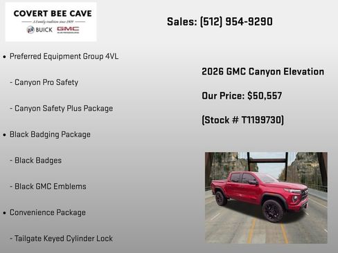 New 2026 GMC Canyon Elevation w/ Convenience Package AWD/4WD image 6