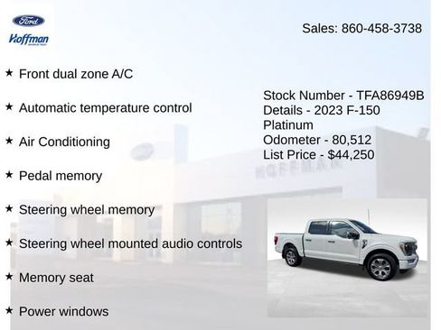 Certified 2023 Ford F150 Platinum w/ Equipment Group 701A High AWD/4WD image 20