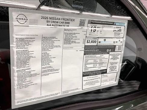 New 2026 Nissan Frontier SV w/ All-Weather Content Package AWD/4WD image 41