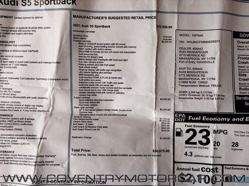 Used 2021 Audi S5 Prestige w/ Prestige Package AWD/4WD image 18