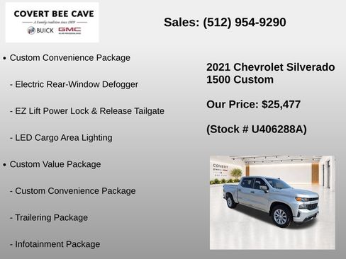 Used 2021 Chevrolet Silverado 1500 Custom RWD image 25