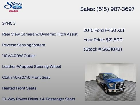 Used 2016 Ford F150 XLT w/ Equipment Group 302A Luxury AWD/4WD image 39