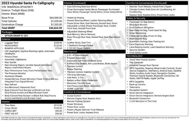 Certified 2023 Hyundai Santa Fe Calligraphy AWD/4WD image 36
