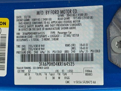 Used 2019 Ford Fusion SE w/ Equipment Group 151A FWD image 57