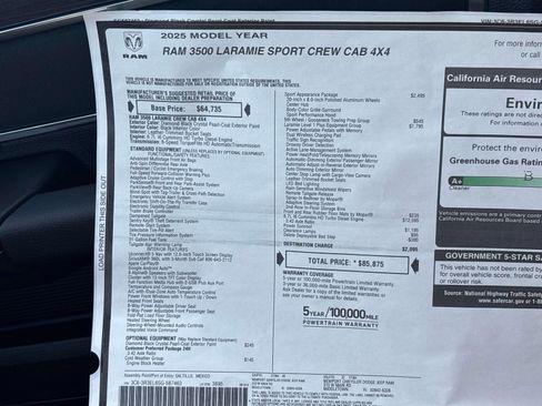 New 2025 RAM 3500 Laramie w/ Sport Appearance Package image 9