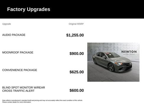 Used 2018 Toyota Camry SE w/ Audio Package FWD image 8