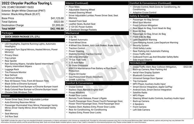 Used 2022 Chrysler Pacifica Touring-L FWD image 31