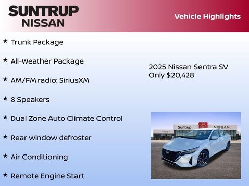 New 2025 Nissan Sentra SV w/ All-Weather Package image 8