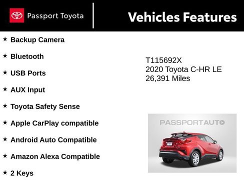 Used 2020 Toyota C-HR LE image 9