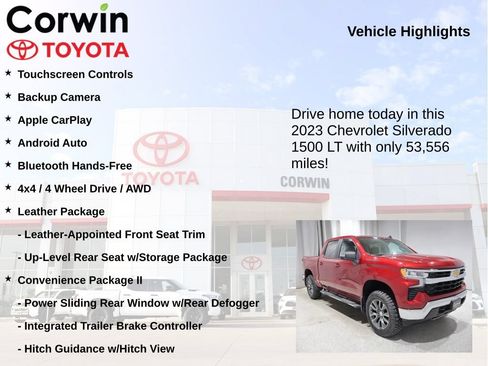 Used 2023 Chevrolet Silverado 1500 LT w/ Leather Package AWD/4WD image 7