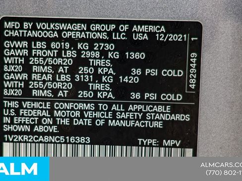 Used 2022 Volkswagen Atlas SE AWD/4WD image 56