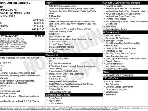 Used 2021 Subaru Ascent Limited w/ Technology Package image 5