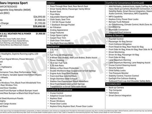 Certified 2026 Subaru Impreza 2.0i Sport AWD/4WD image 3