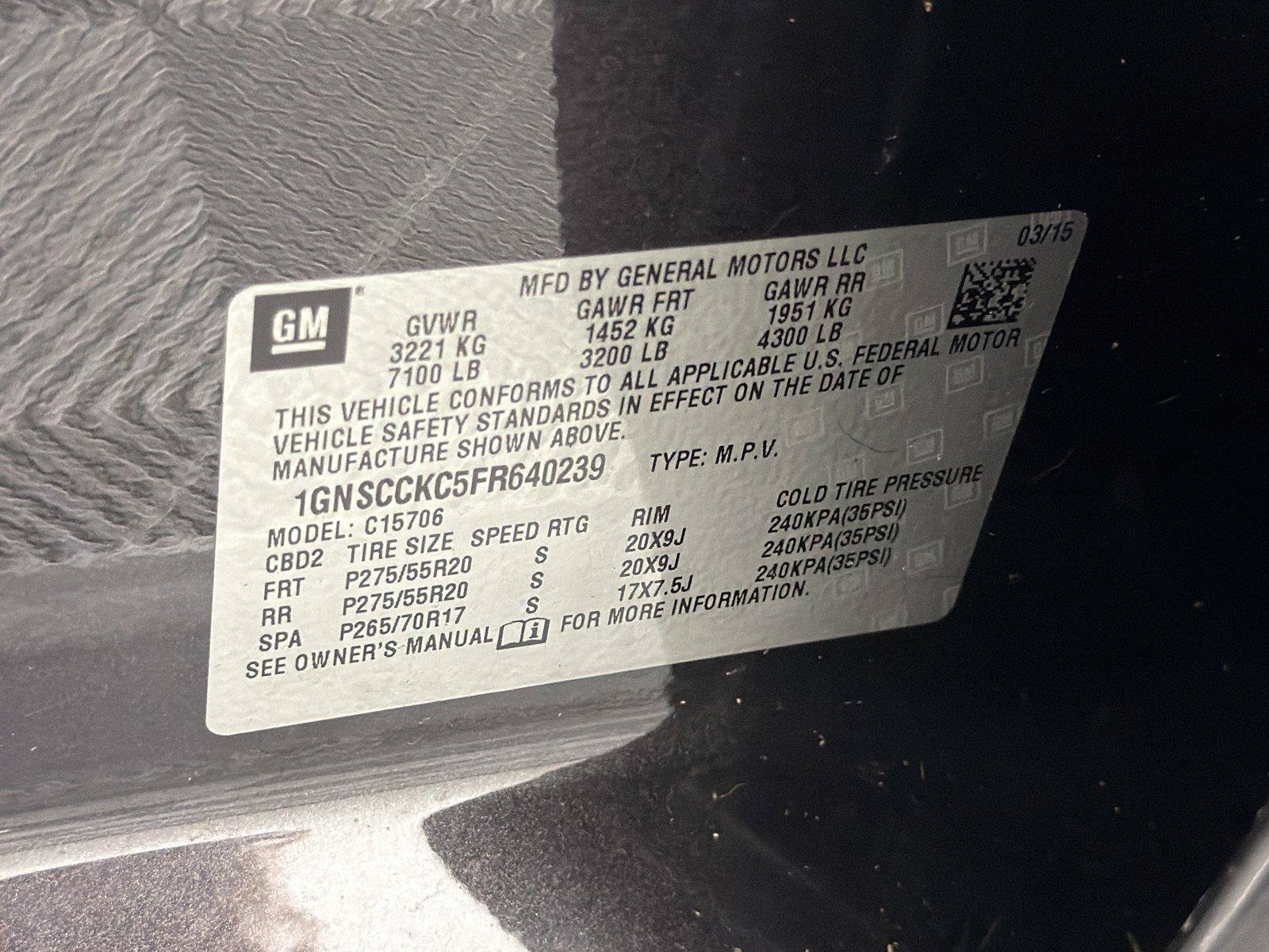 Used 2015 Chevrolet Tahoe LTZ RWD image 33