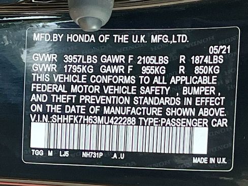 Used 2021 Honda Civic EX image 31