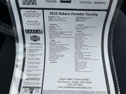 Used 2023 Subaru Forester Touring w/ Popular Package #2 AWD/4WD image 27