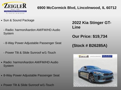 Used 2022 Kia Stinger GT-Line w/ Sun & Sound Package AWD/4WD image 6