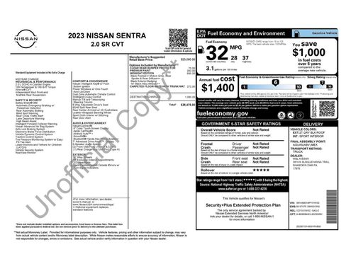 Used 2023 Nissan Sentra SR w/ Midnight Edition Package FWD image 11