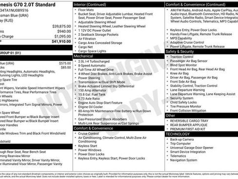 Used 2022 Genesis G70 2.0T image 3